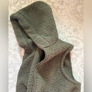 Zenana Outfitters Olive Sherpa Vest